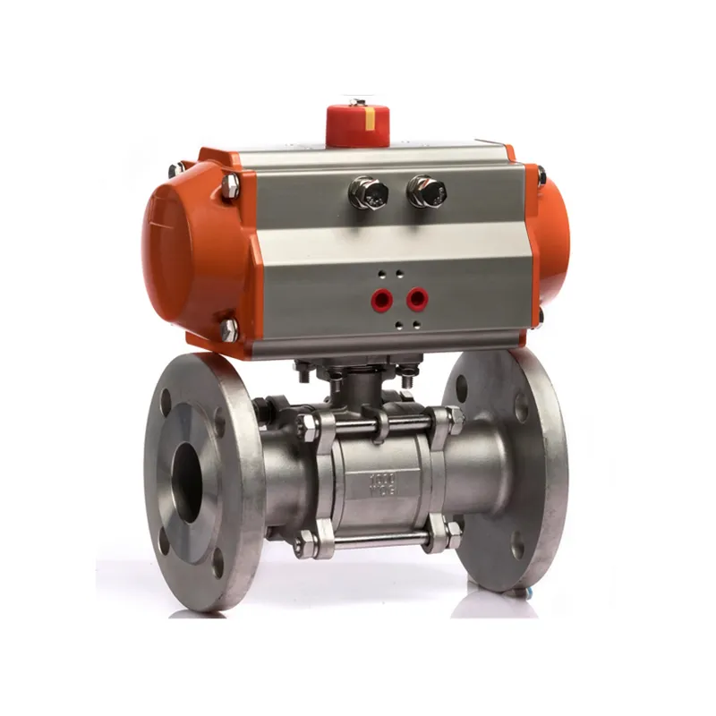 3 -st flengde kogelventiel met pneumatische actuator PN40