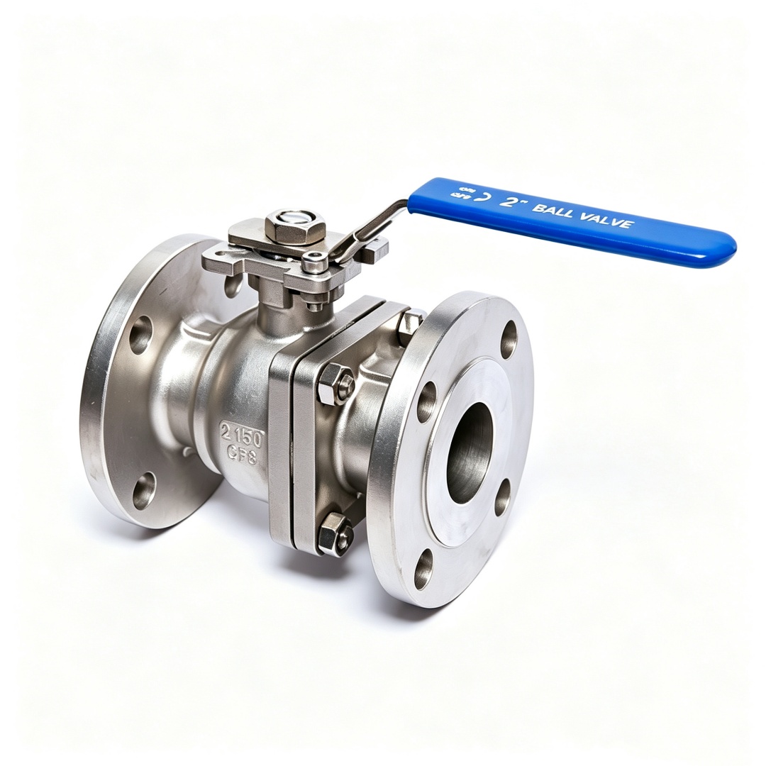 ANSI CLASS150LB roestvrijstalen flens drijvende kogelkraan