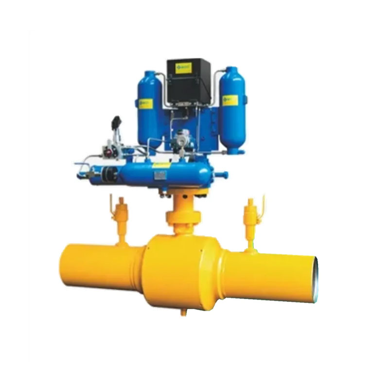 Pneumatisch-hydraulisch uitgevoerd volledig gelaste kogelventiel